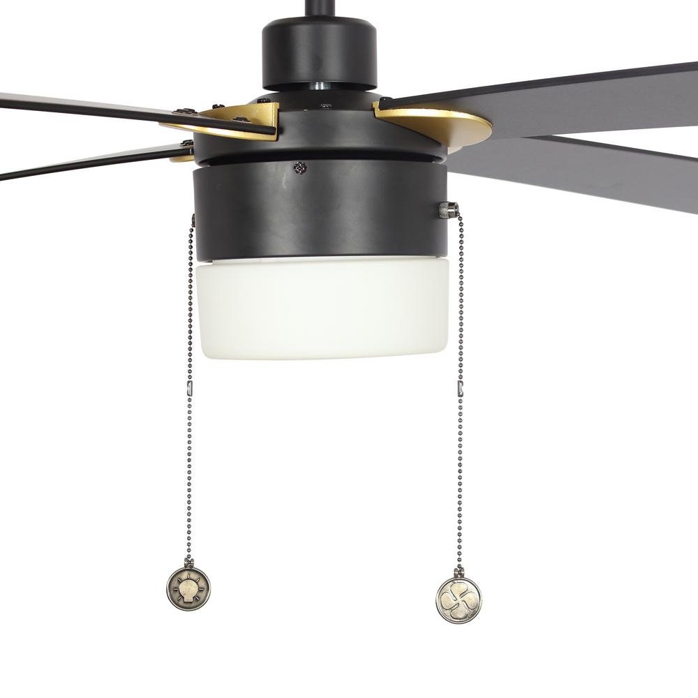Amalfi 52-inch Ceiling Fan with a pull chain ,Light Kit Included, Black Finish. Picture 4