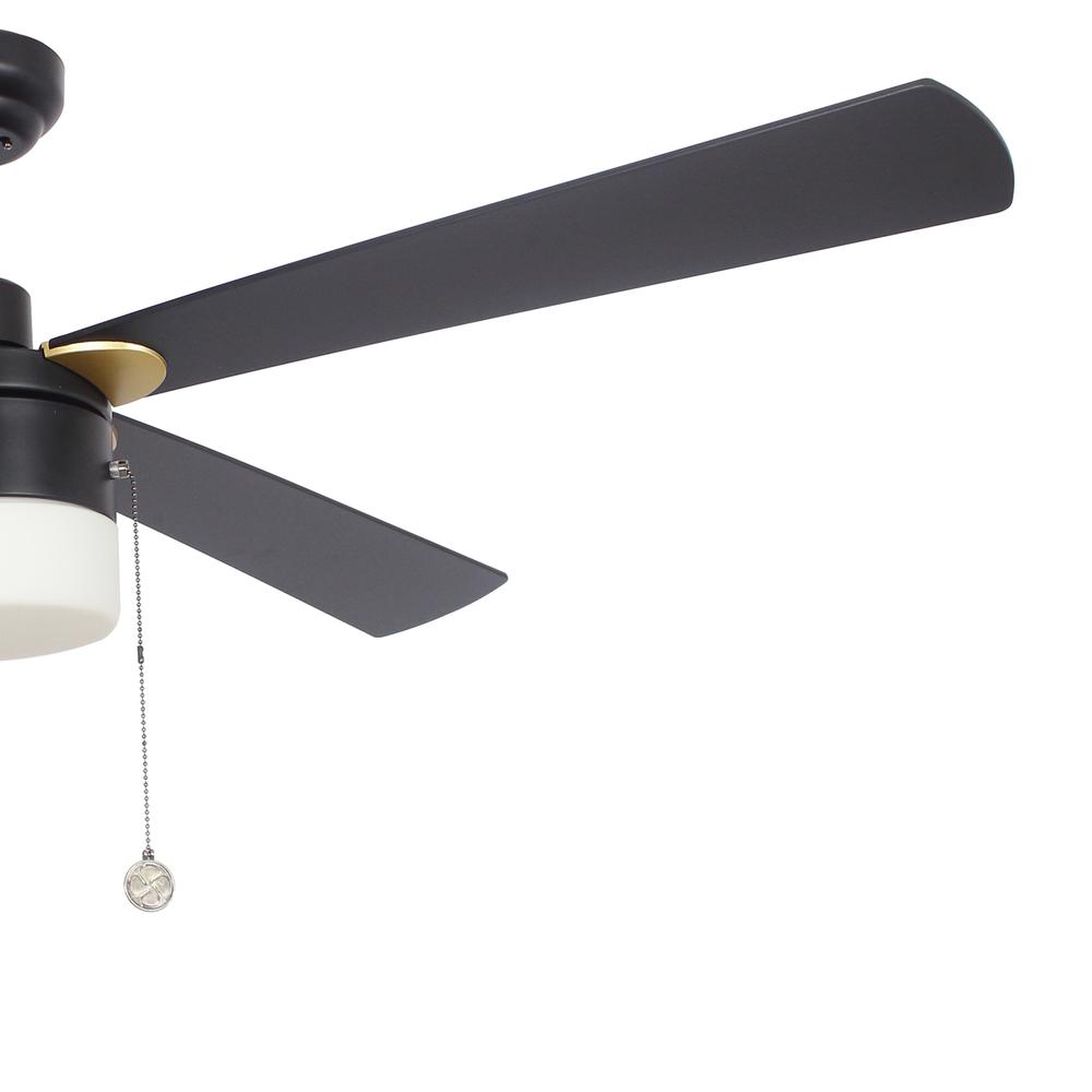 Amalfi 52-inch Ceiling Fan with a pull chain ,Light Kit Included, Black Finish. Picture 5