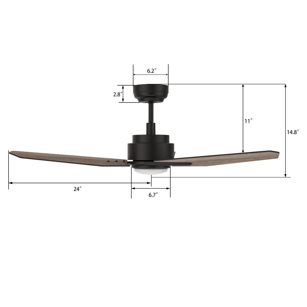 Tracer 48-inch Smart Ceiling Fan with Remote, Light Kit Included Black Finish. Picture 6
