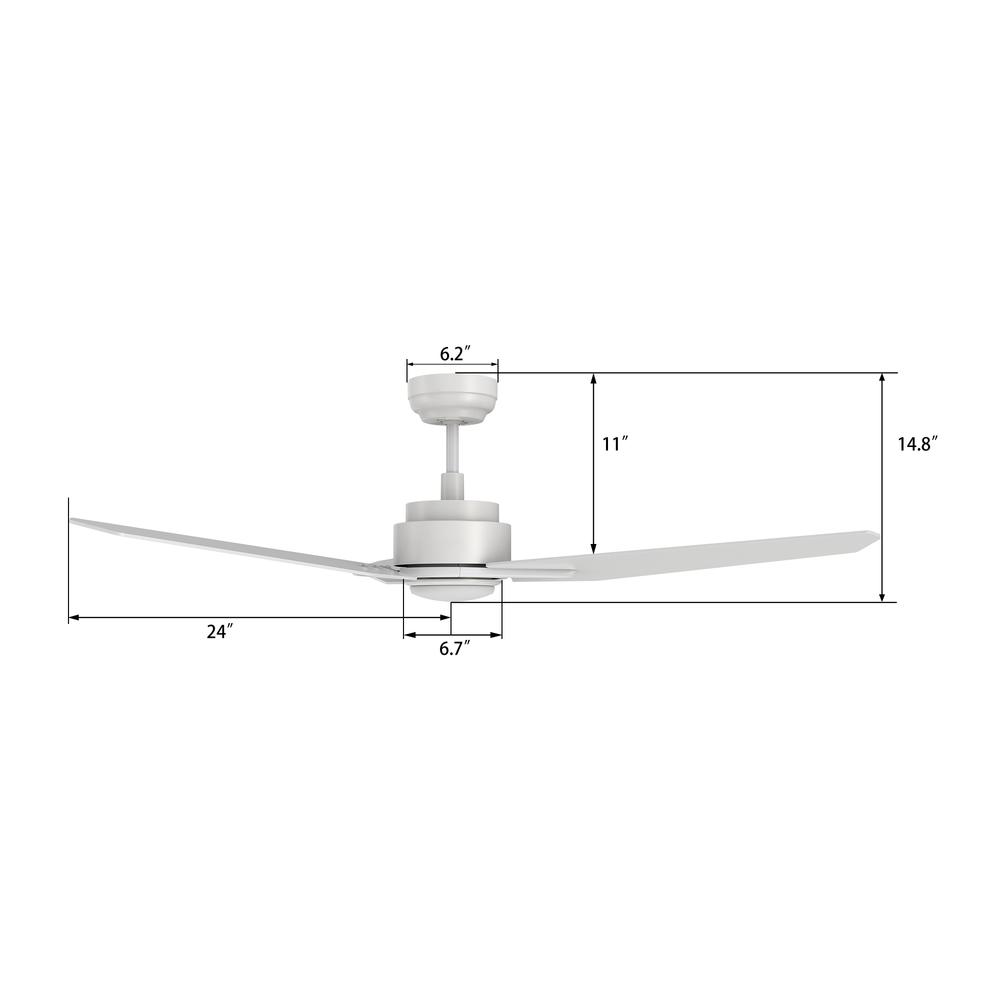 Tracer 48'' Smart Ceiling Fan with Remote, Light Kit Included White Finish. Picture 7