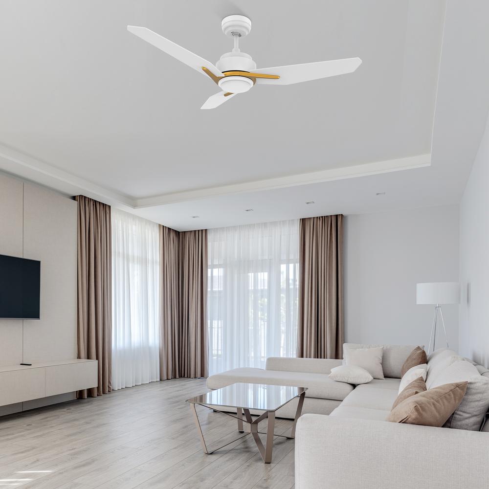 Tracer 48'' Smart Ceiling Fan with Remote, Light Kit Included White Finish. Picture 24