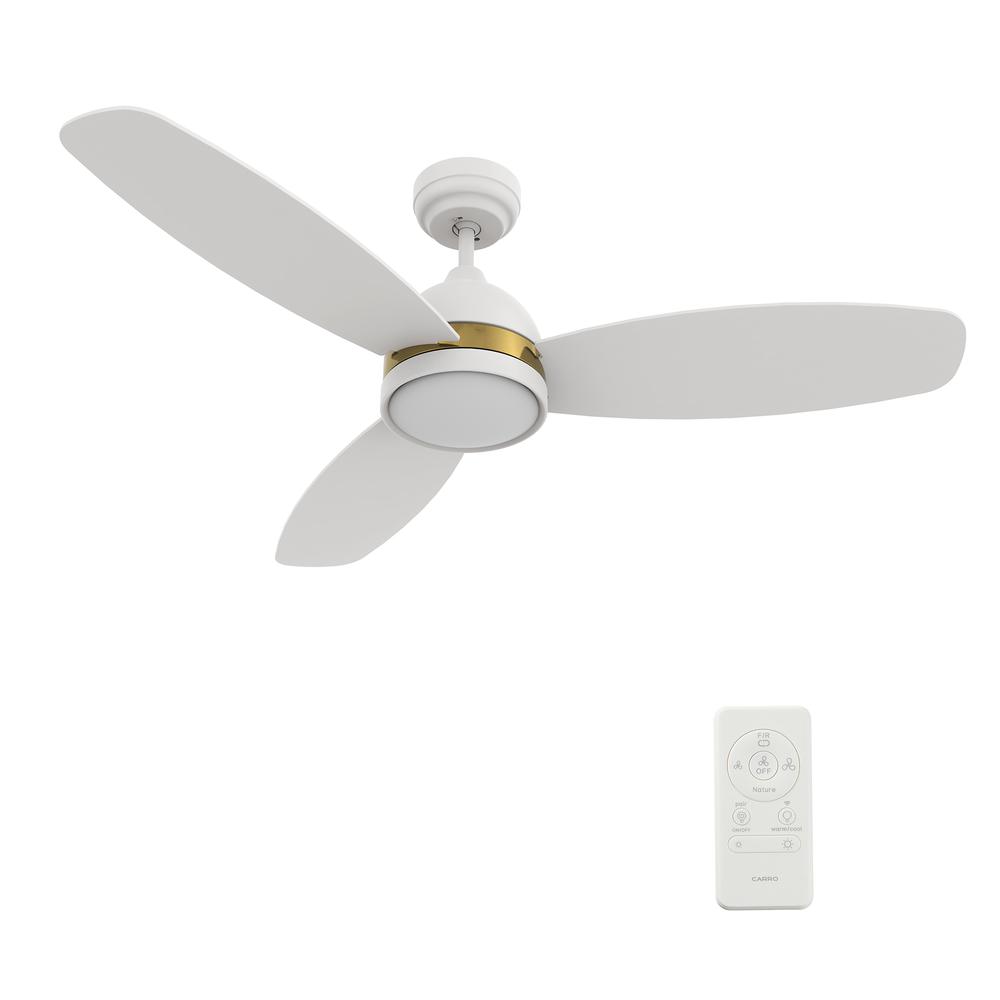 Fremont 48'' Smart Ceiling Fan with Remote, Light Kit Included, White Finish. Picture 7