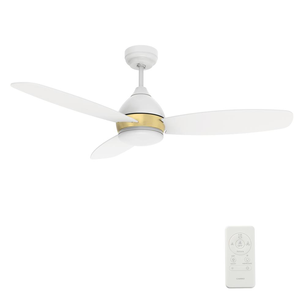 Hobart 48'' Smart Ceiling Fan with Remote, Light Kit Included White Finish. Picture 7
