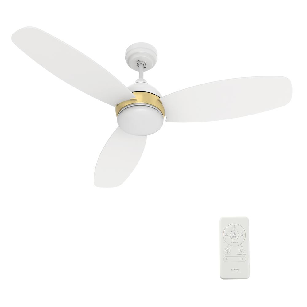 Hobart 48'' Smart Ceiling Fan with Remote, Light Kit Included White Finish. Picture 8