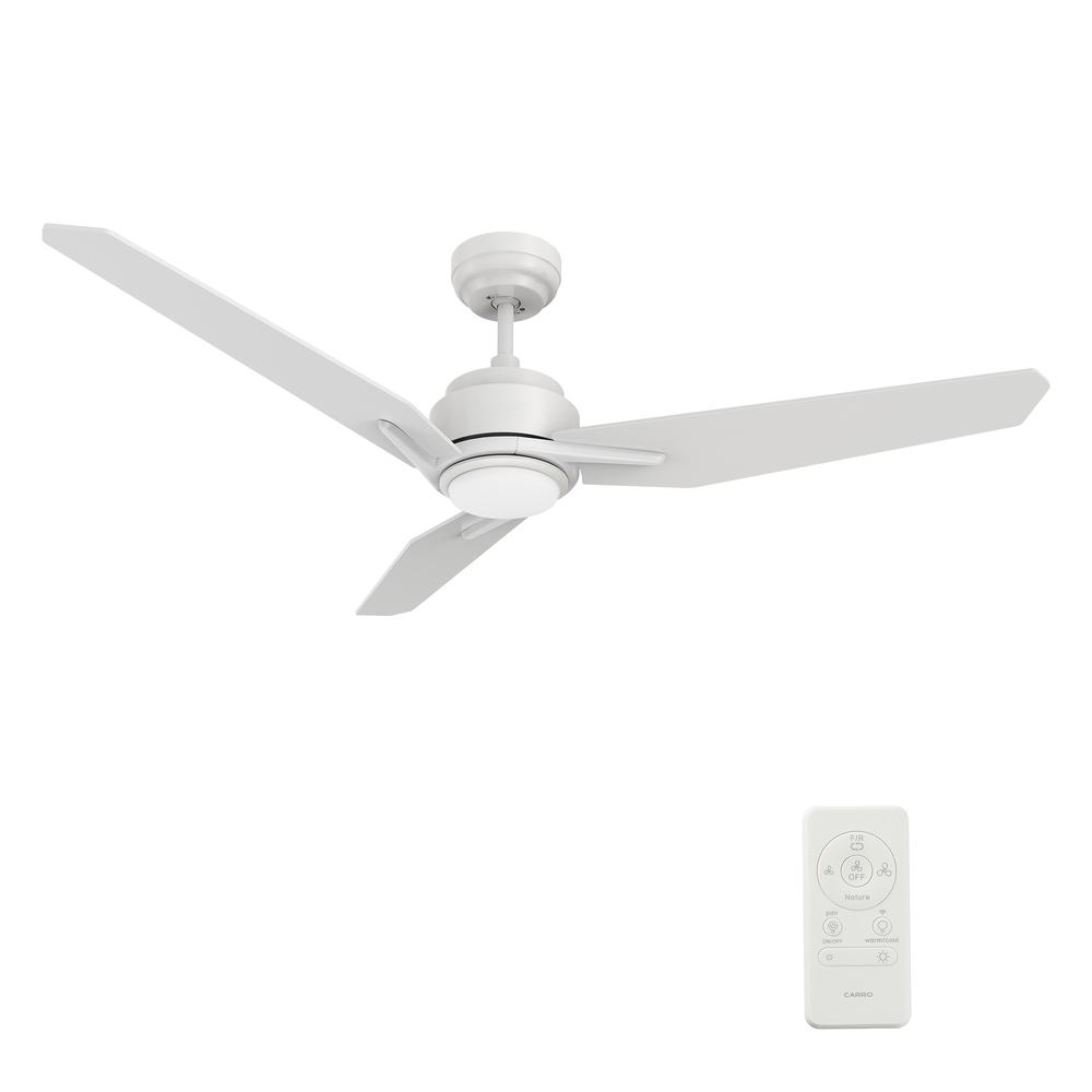 Tracer 52'' Smart Ceiling Fan with Remote, Light Kit Included White Finish. Picture 9
