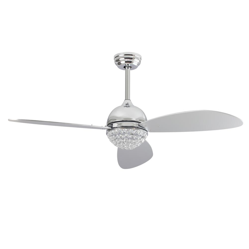 Coren 52'' Smart Ceiling Fan with Remote, Light Kit Included Silver Finish. Picture 8