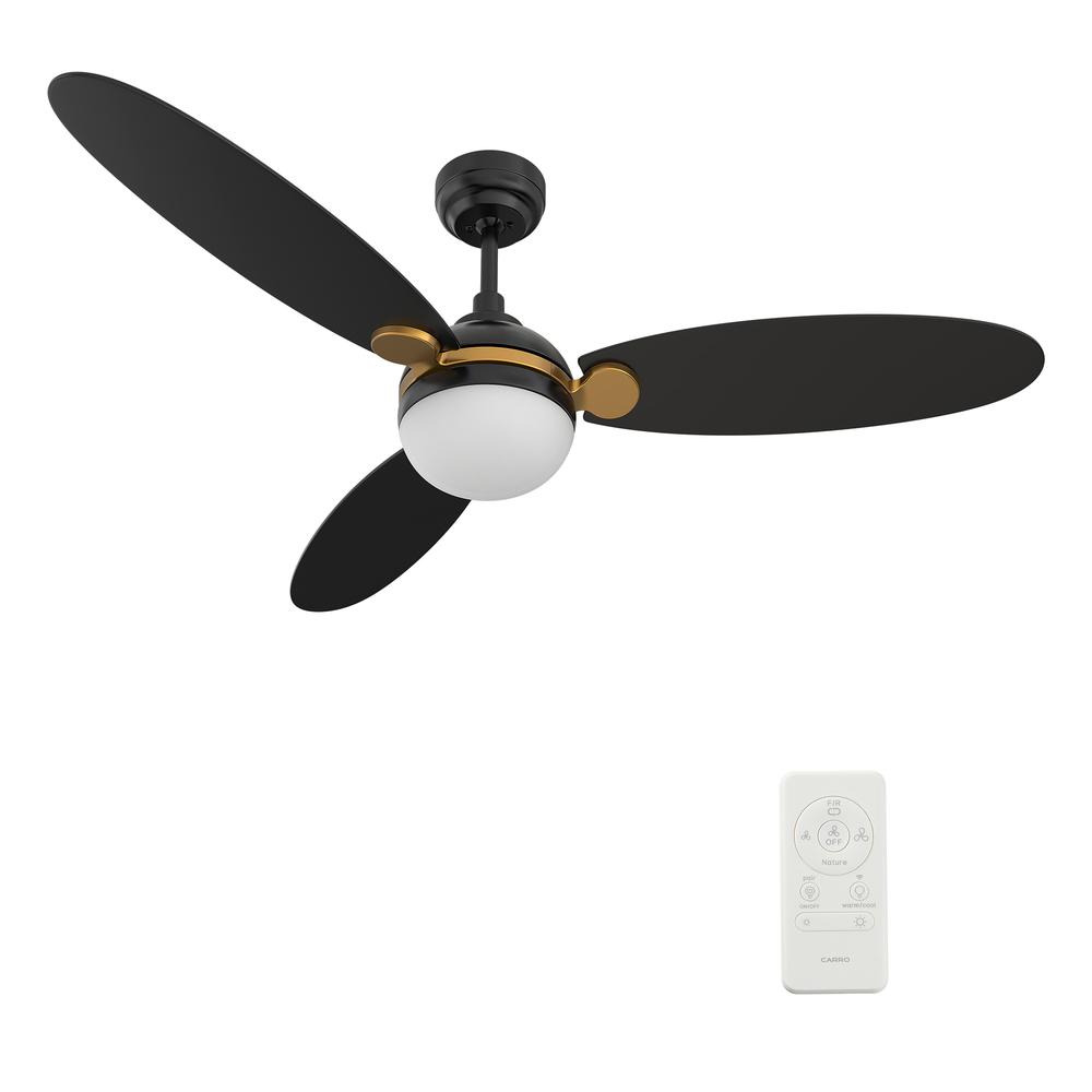 Pearla 52'' Smart Ceiling Fan with Remote, Light Kit Included, Black Finish. Picture 7