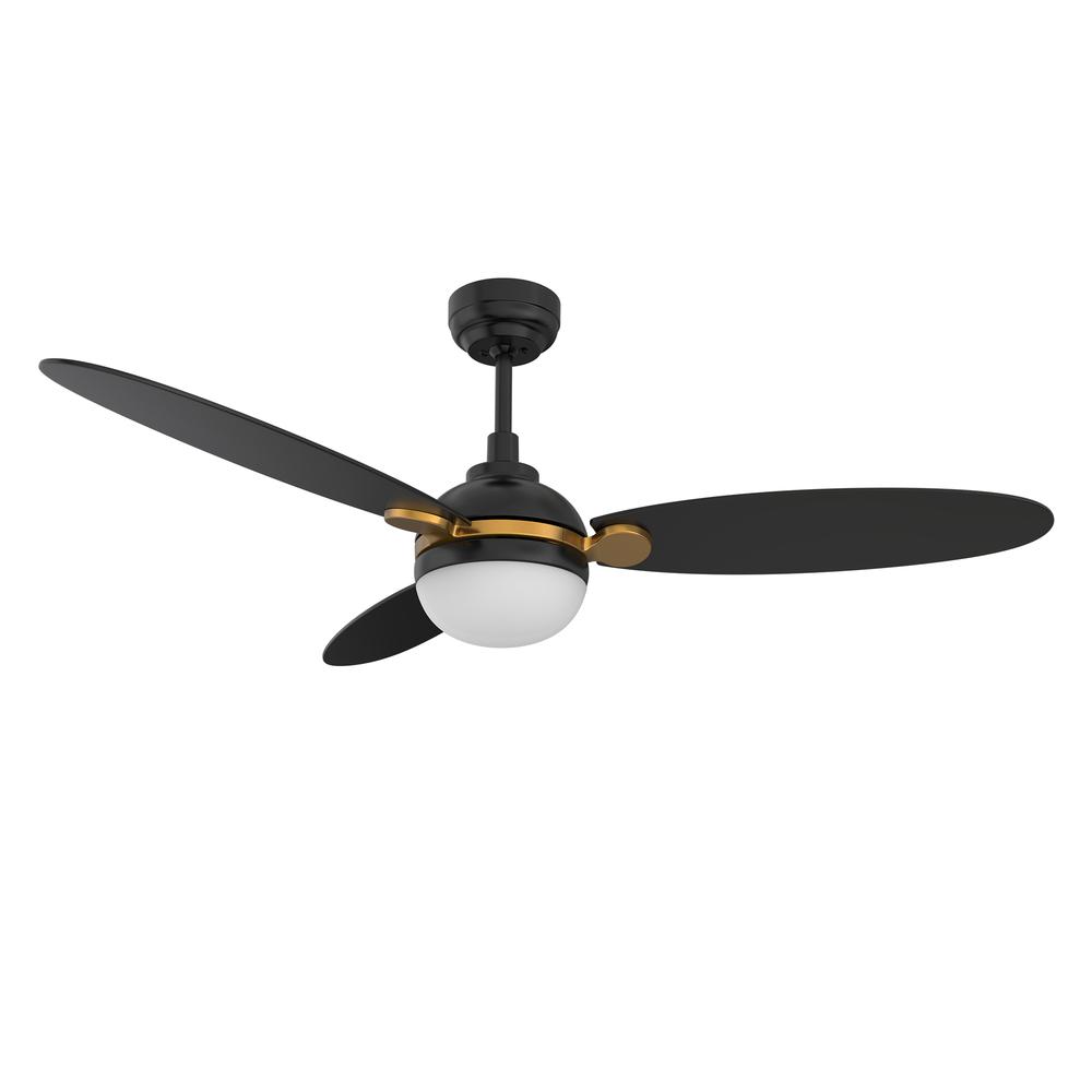 Pearla 52'' Smart Ceiling Fan with Remote, Light Kit Included, Black Finish. Picture 8