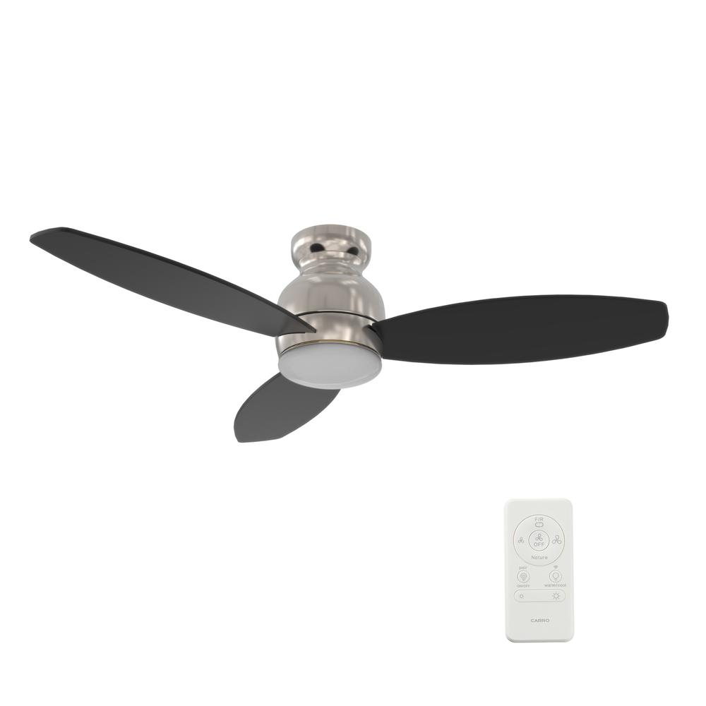 Trento 52-inch Smart Ceiling Fan with Remote, Light Kit Included Silver Finish. Picture 7