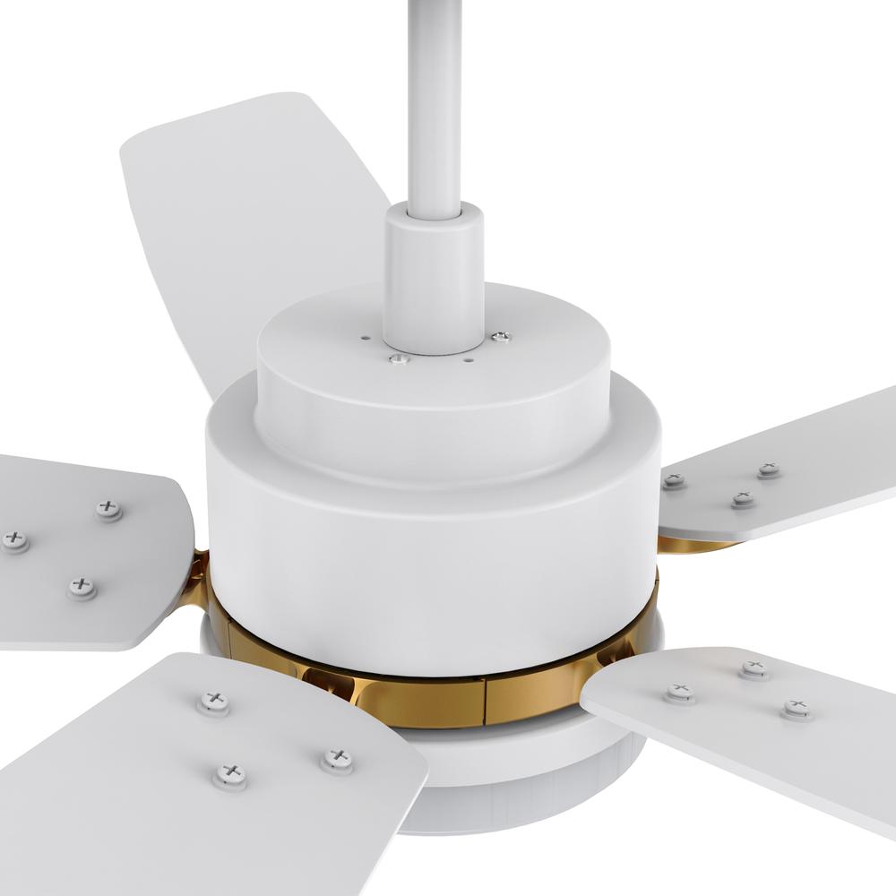 Peyton 52'' Smart Ceiling Fan with Remote, Light Kit Included, White Finish. Picture 5