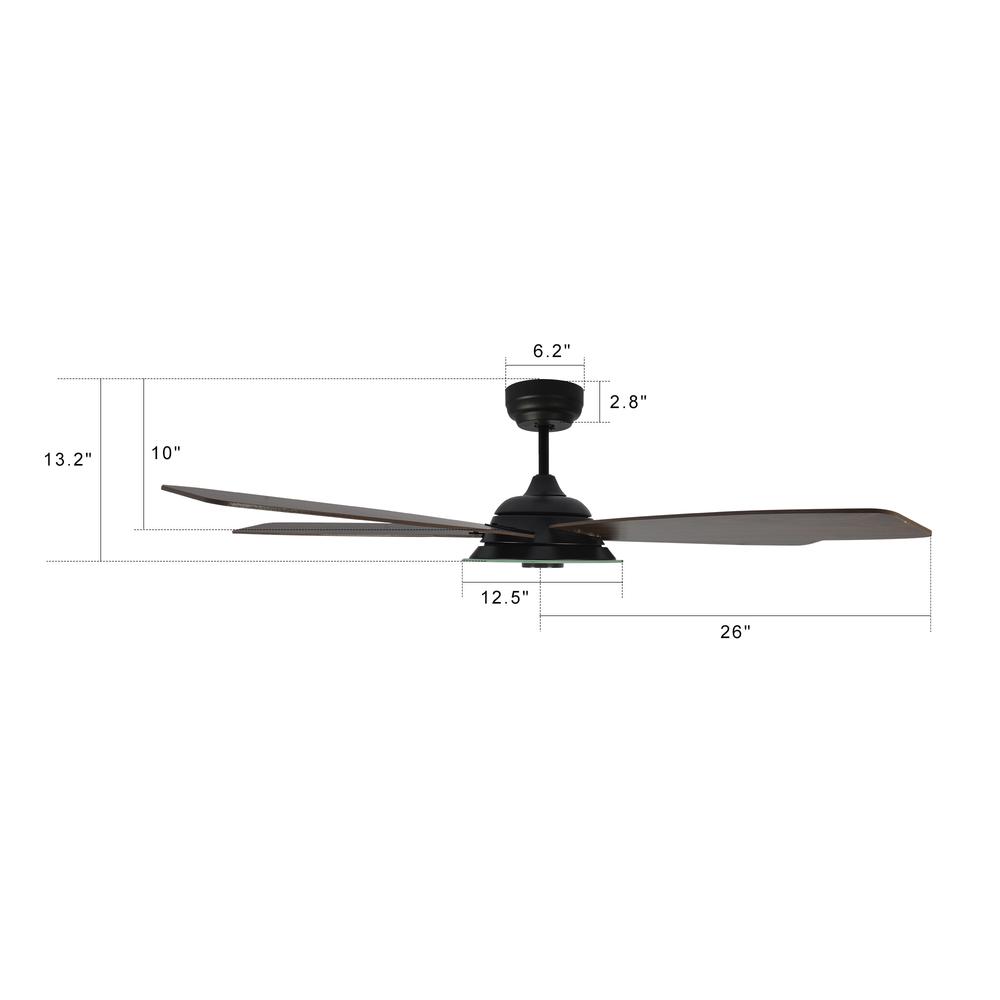 Journey 52-inch Indoor/Outdoor Smart Ceiling Fan Black. Picture 8