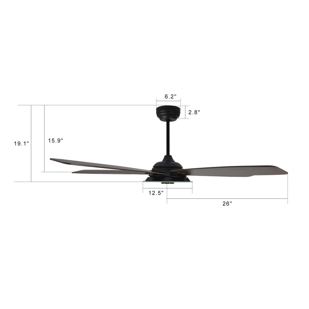 Journey 52-inch Indoor/Outdoor Smart Ceiling Fan Black. Picture 9
