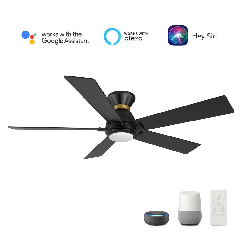 Ascender 52'' Smart Ceiling Fan with Remote, Light Kit Included Black Finish. Picture 1