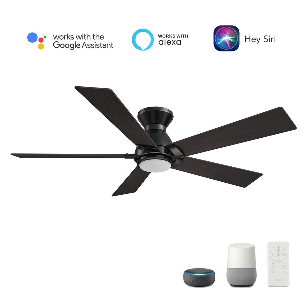 Ascender 52-inch Smart Ceiling Fan with Remote, Light Kit Included Black Finish. Picture 1