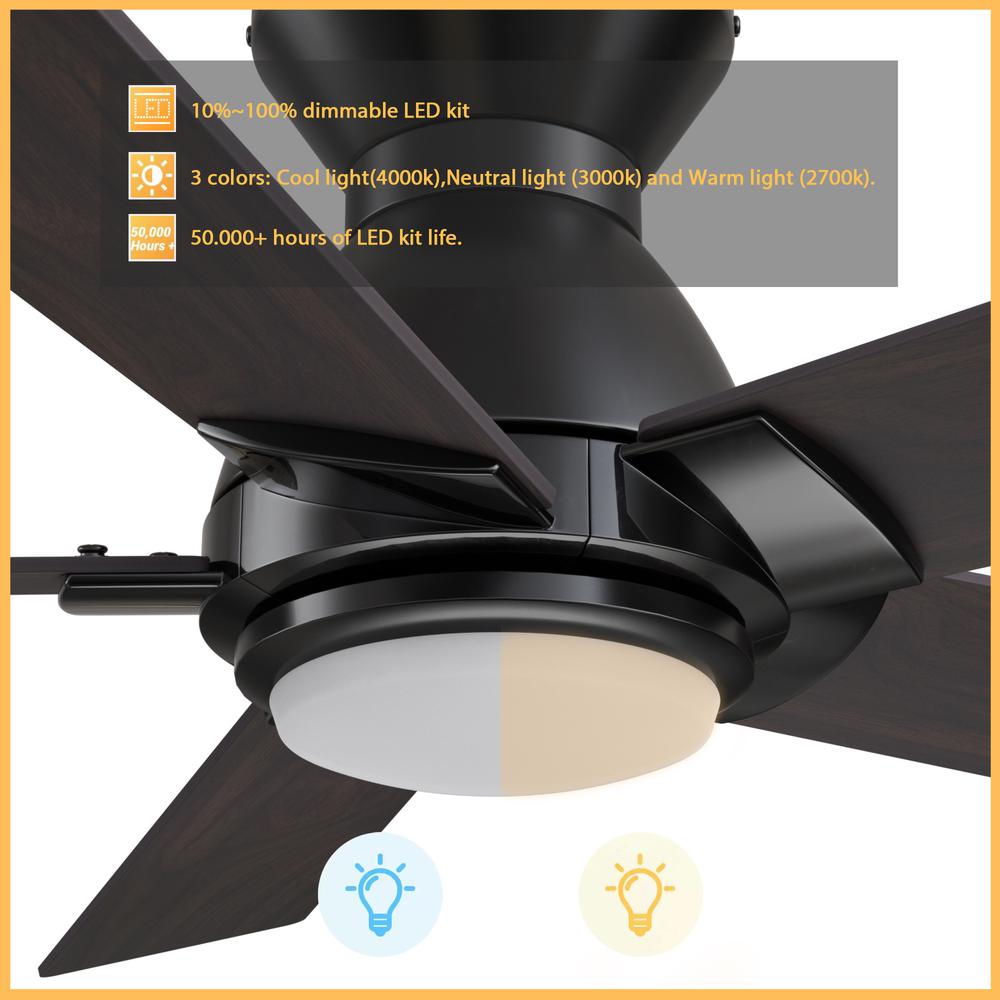 Ascender 52-inch Smart Ceiling Fan with Remote, Light Kit Included Black Finish. Picture 6