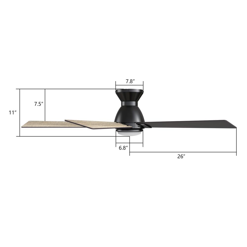 Ascender 52-inch Smart Ceiling Fan with Remote, Light Kit Included Black Finish. Picture 8