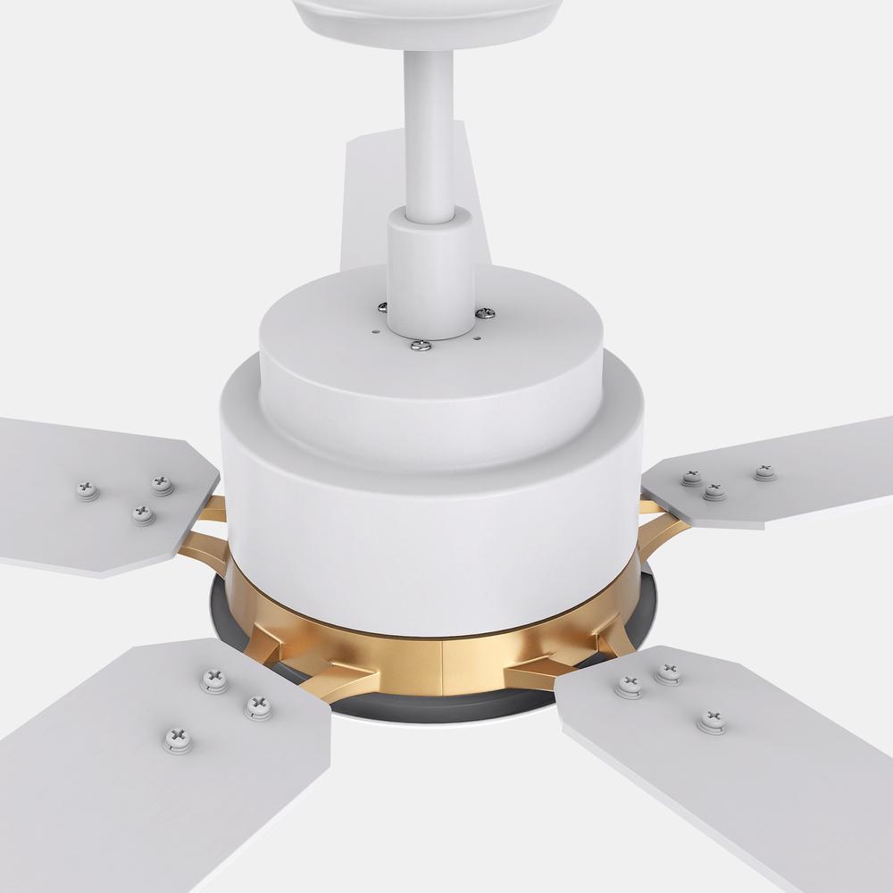 Espear 52'' Smart Ceiling Fan with Remote, Light Kit Included White Finish. Picture 4