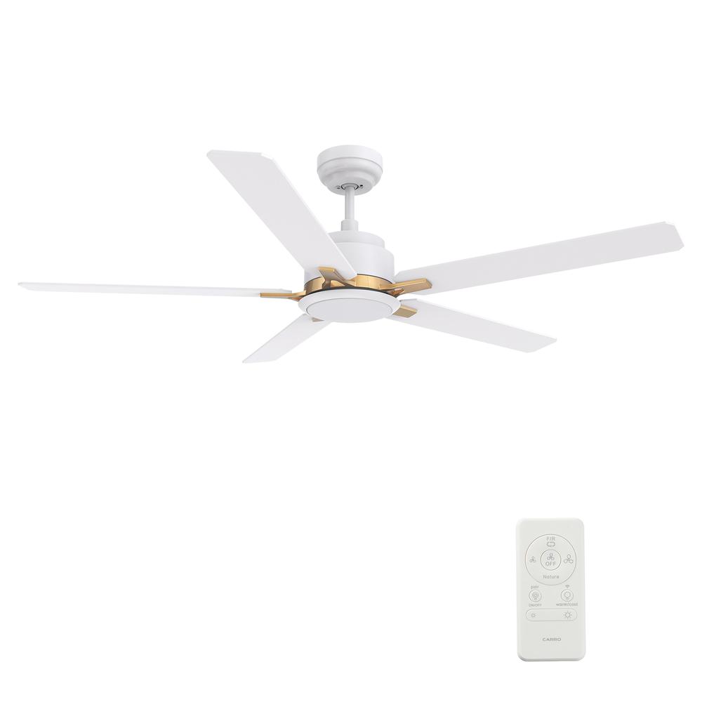 Espear 52'' Smart Ceiling Fan with Remote, Light Kit Included White Finish. Picture 6