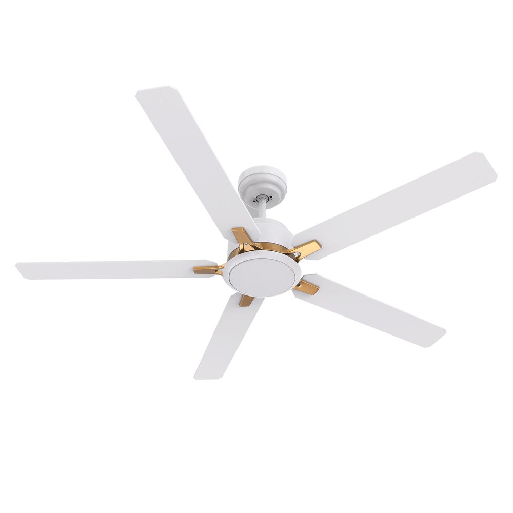 Espear 52'' Smart Ceiling Fan with Remote, Light Kit Included White Finish. Picture 7