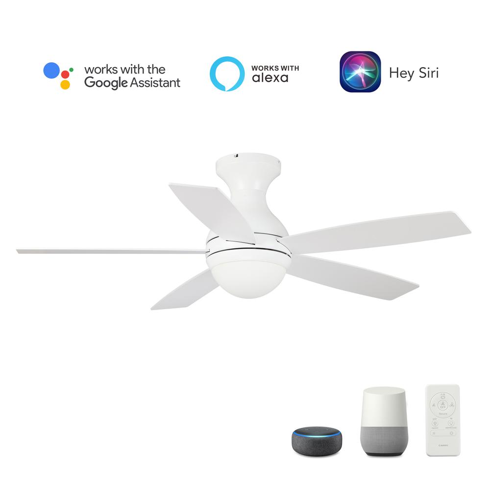 Twister 52'' Smart Ceiling Fan with Remote, Light Kit Included White Finish. Picture 1