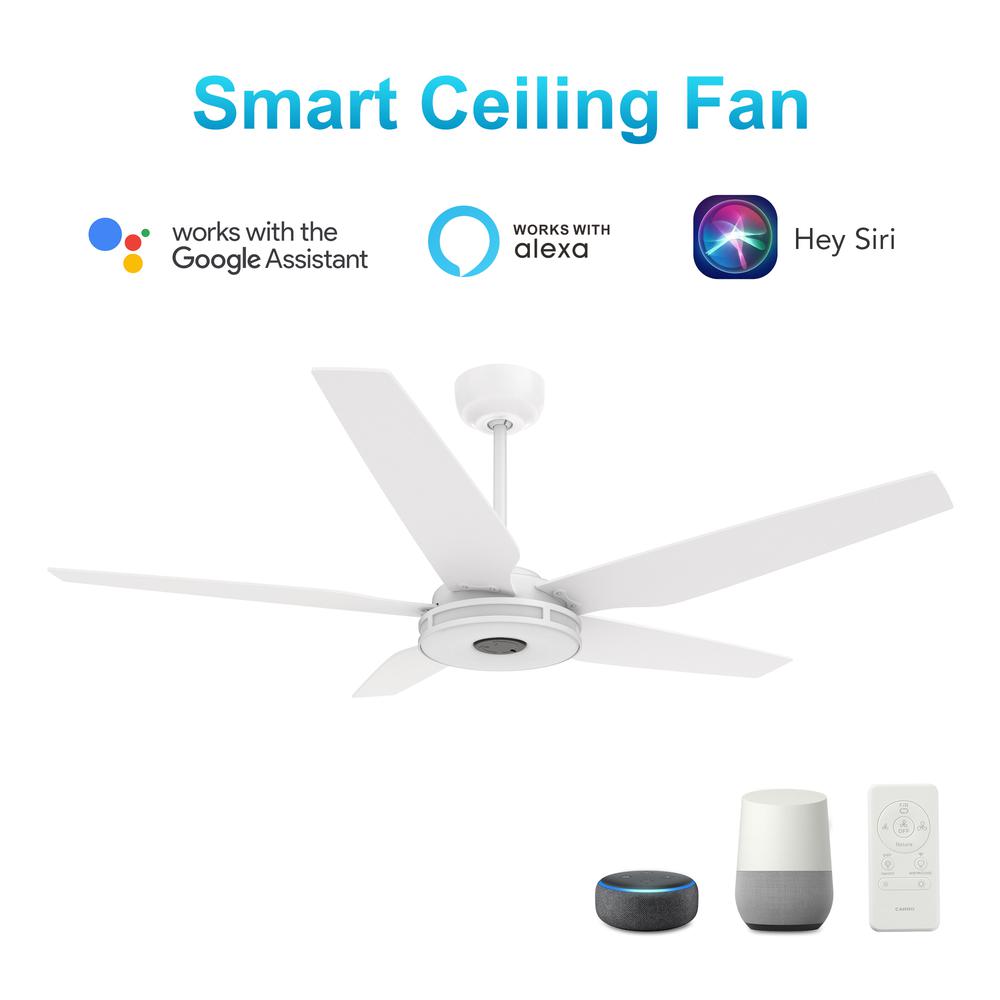 Elira 52-inch Indoor/Outdoor Smart Ceiling Fan White Finish. Picture 1
