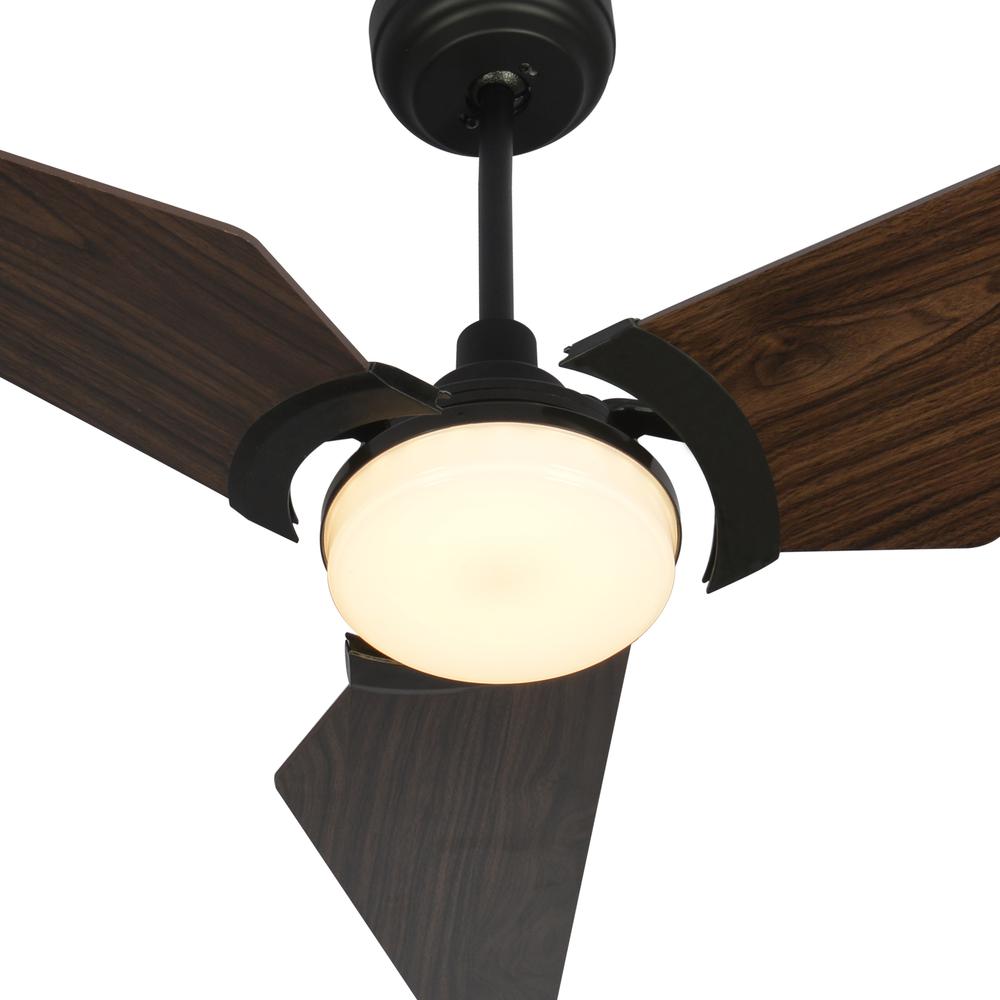Kaj 56-inch Indoor/Outdoor Smart Ceiling Fan, Black Finish. Picture 1