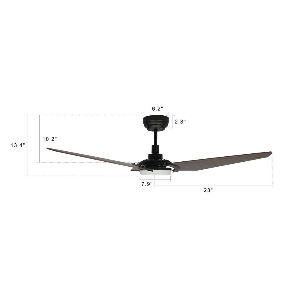 Kaj 56-inch Indoor/Outdoor Smart Ceiling Fan, Black Finish. Picture 8