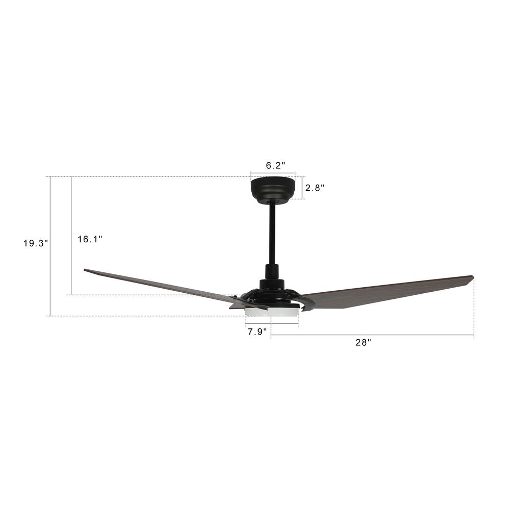 Kaj 56-inch Indoor/Outdoor Smart Ceiling Fan, Black Finish. Picture 9