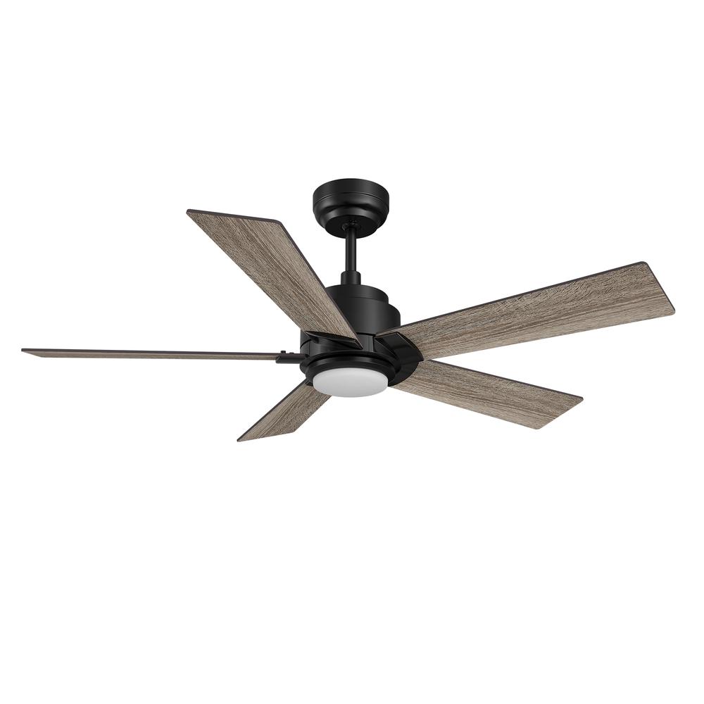 Ascender 56-inch Smart Ceiling Fan with Remote, Light Kit Included, Black Finish. Picture 2