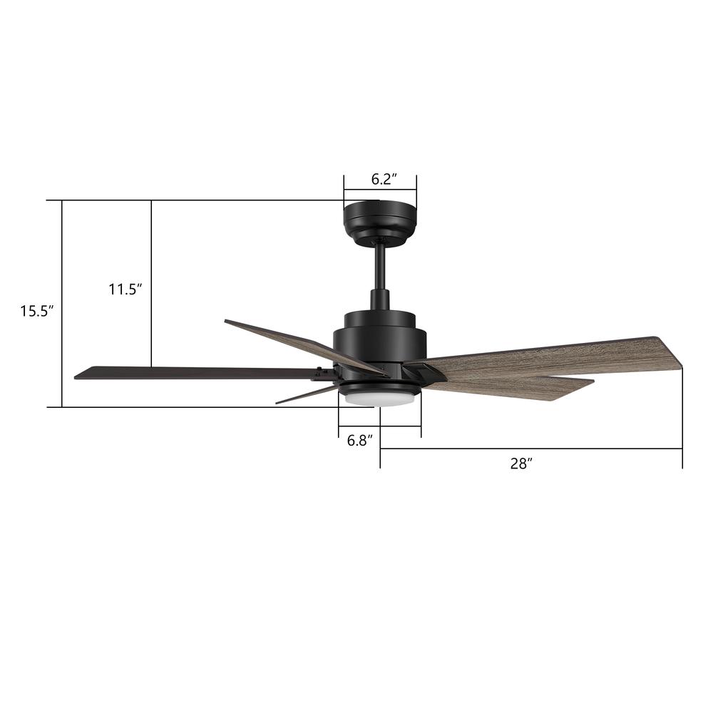 Ascender 56-inch Smart Ceiling Fan with Remote, Light Kit Included, Black Finish. Picture 8