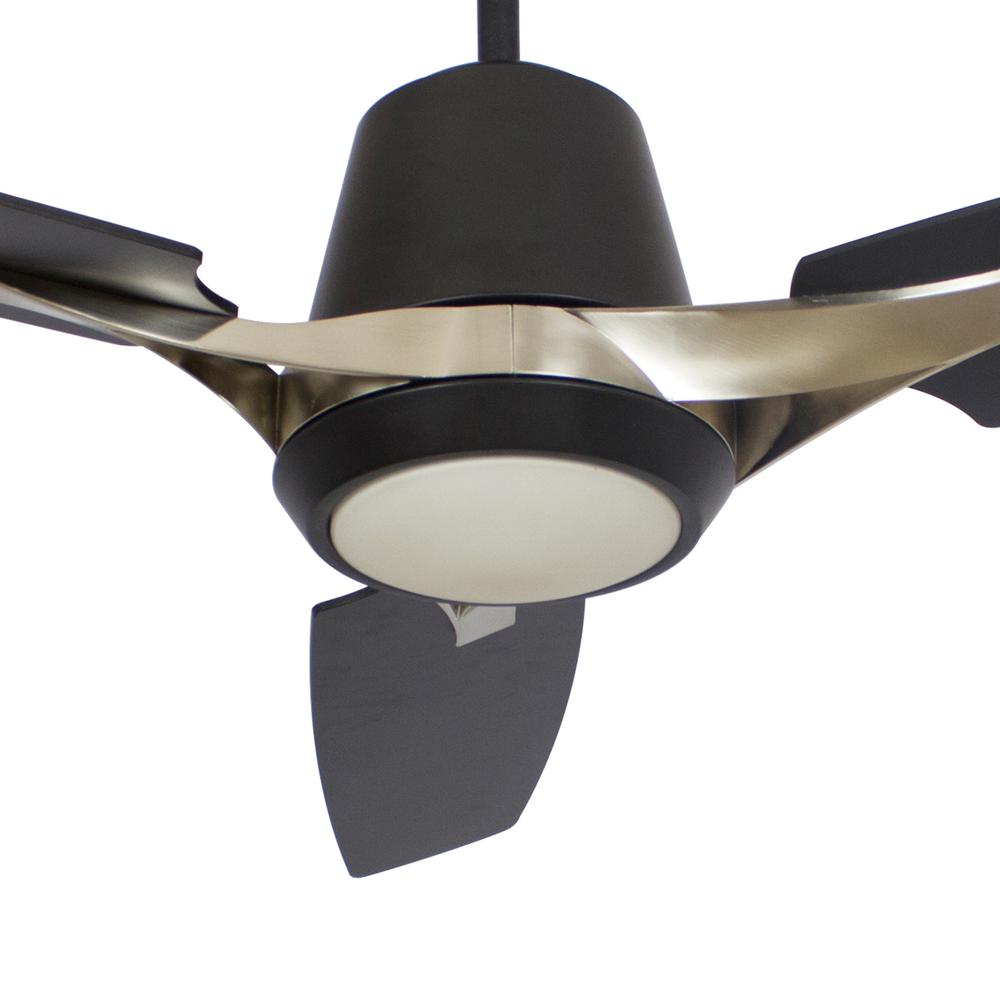 Eunoia 52-inch Smart Ceiling Fan with wall control, Light Kit Included Black Finish. Picture 4