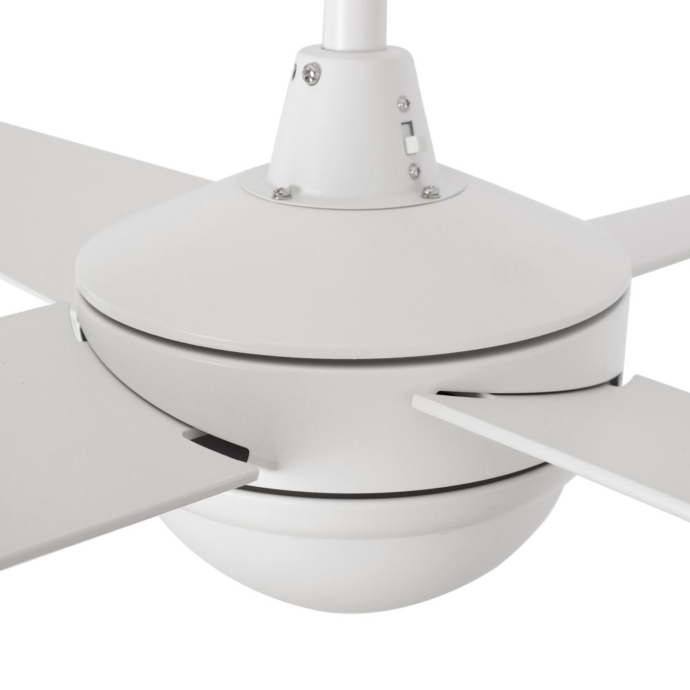 Neva 52-inch Smart Ceiling Fan with wall control, Light Kit Included White Finish. Picture 5