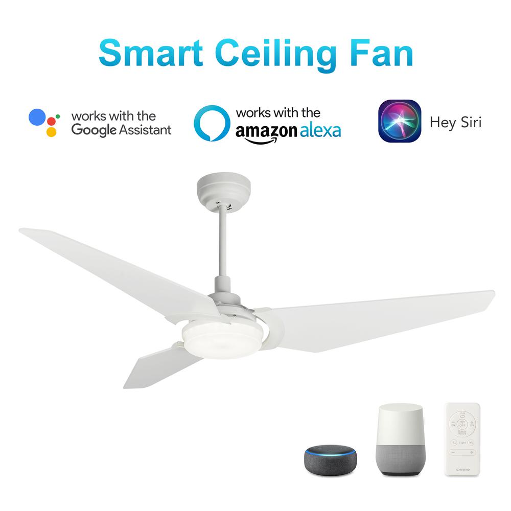 Kaj 56-inch Indoor/Outdoor Smart Ceiling Fan White Finish. Picture 1