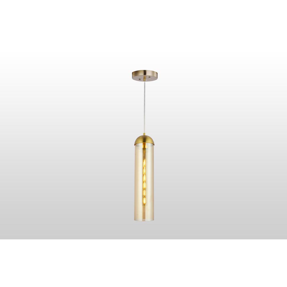 CARRO HOME Gidra Cylinder Glass Pendant Light – Brilliant Amber. Picture 2