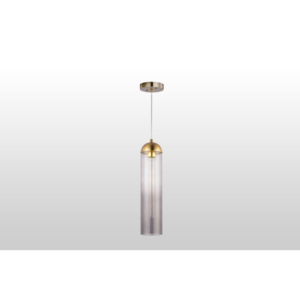 CARRO HOME Gidra Cylinder Glass Pendant Light – Gray Ombre. Picture 1