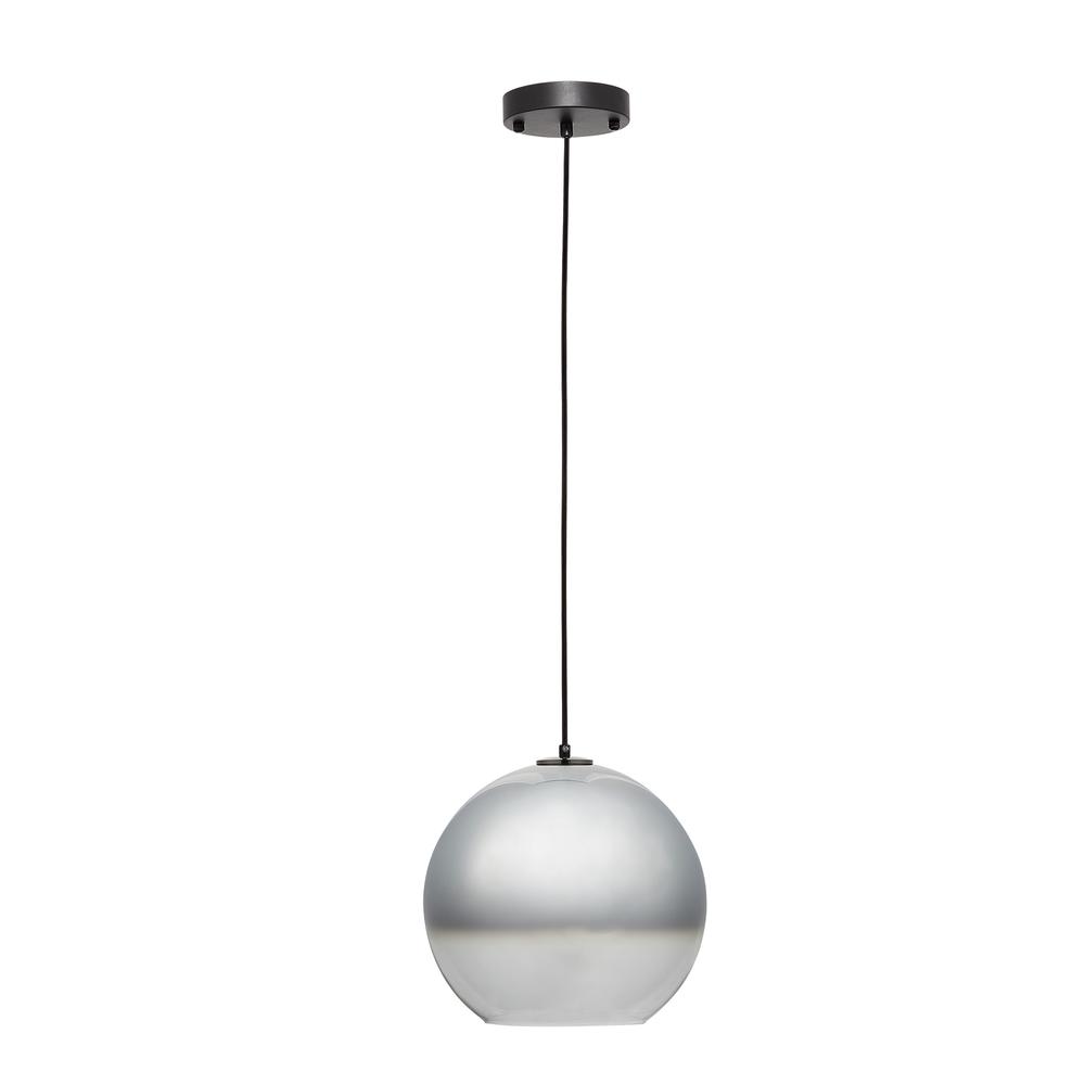 CARRO HOME Chelos Big Sphere Glass Pendant Light – Chrome Gray. Picture 1