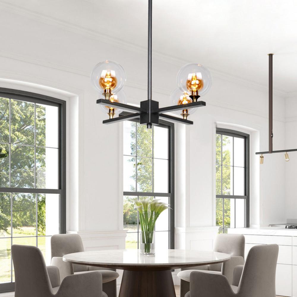CARRO HOME Amber Glass Shade LED Pendant Light-Amber. Picture 1