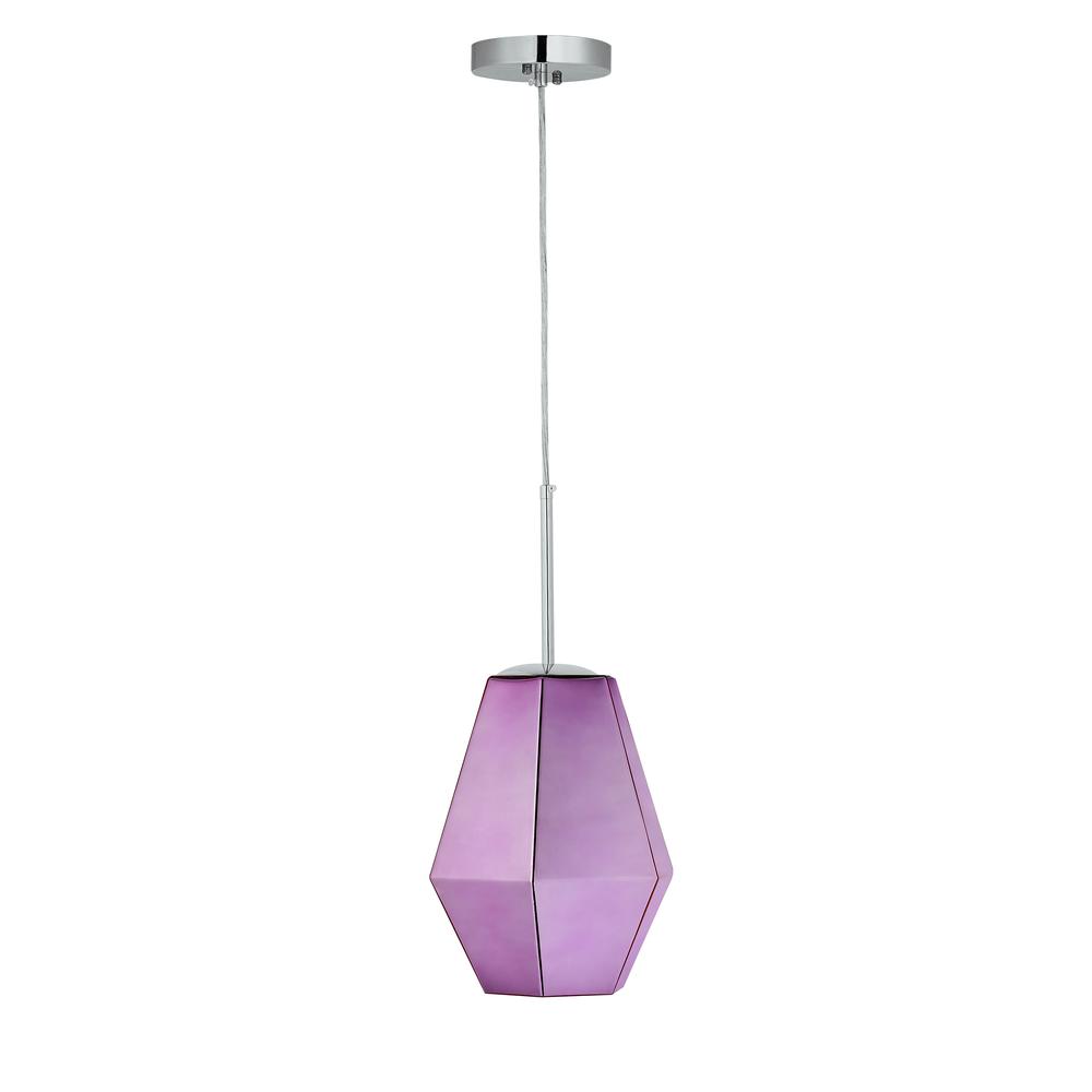 CARRO HOME  Stier Jewel Tone Glass Pendant Light – Rose Pink Sapphire. Picture 7