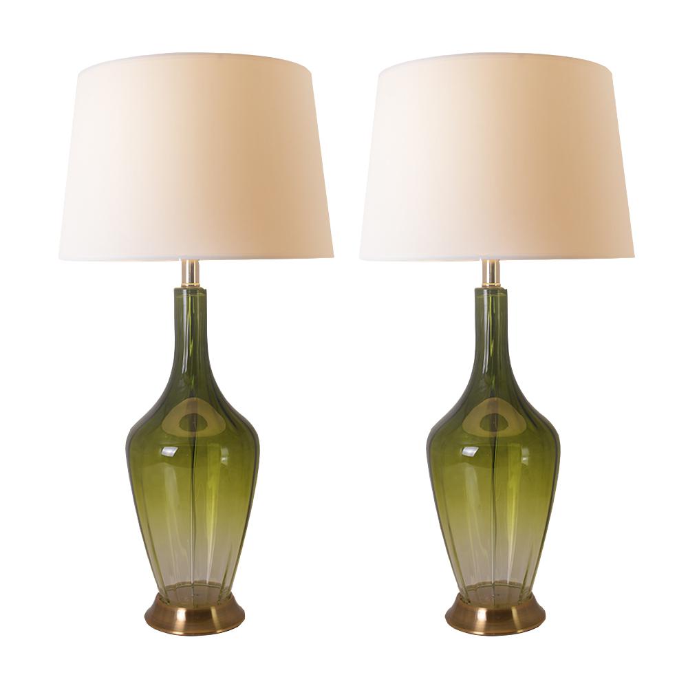 Clavel 31"  Table Lamp (Set of 2) Green Ombre. Picture 2