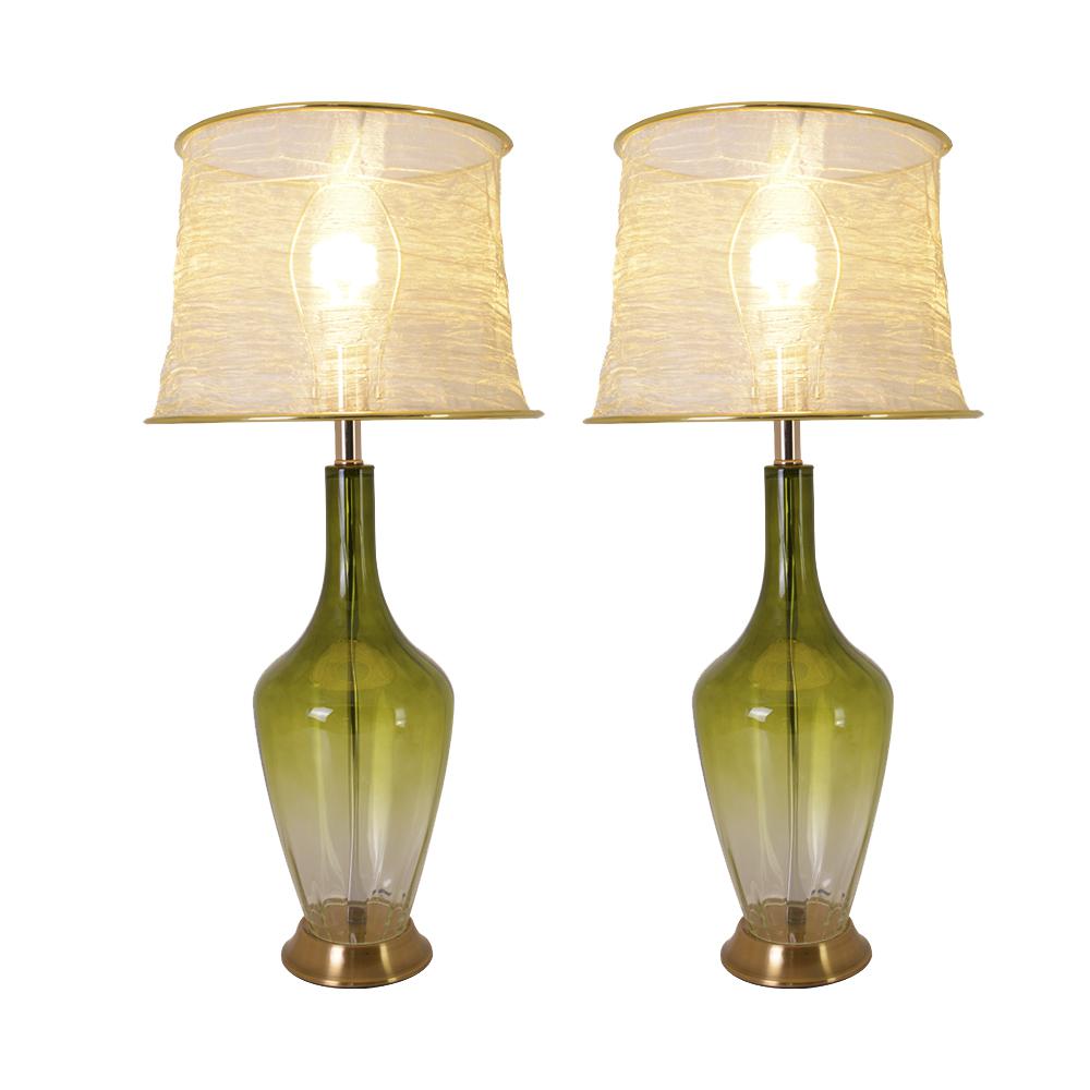 Clavel 31"  Table Lamp (Set of 2) Green Ombre. The main picture.