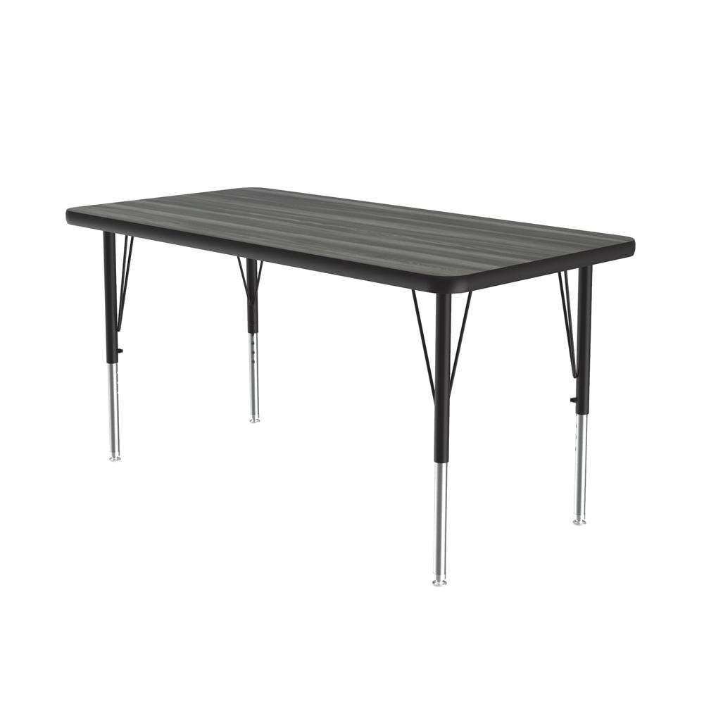 Deluxe High-Pressure Top Activity Tables, 24x48" RECTANGULAR NEW ENGLAND DRIFTWOOD, BLACK/CHROME. Picture 4