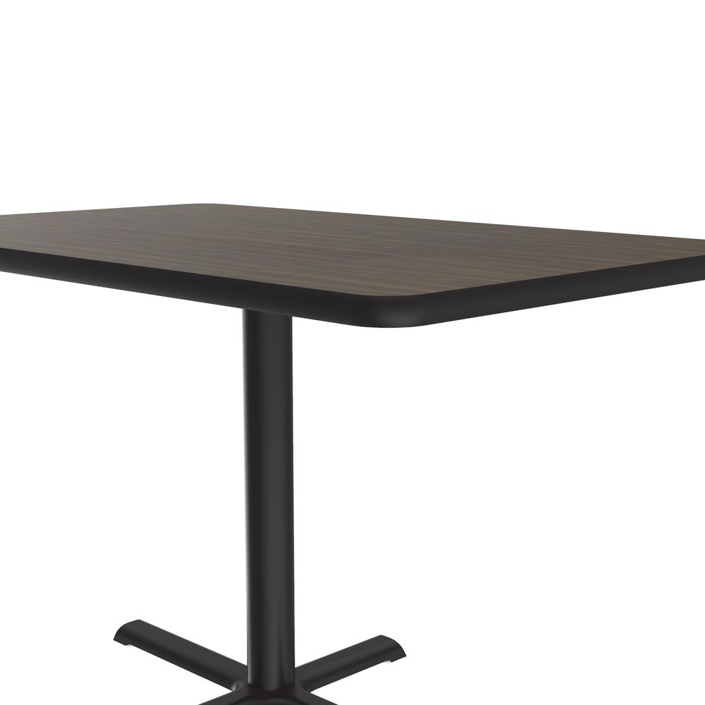 Table Height Thermal Fused Laminate Café and Breakroom Table 30x42" RECTANGULAR WALNUT, BLACK. Picture 9