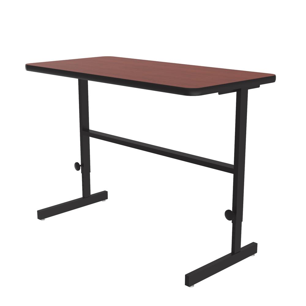 Deluxe High-Pressure Laminate Top Adjustable Standing  Height Work Station 24x48", RECTANGULAR CHERRY BLACK. Picture 7