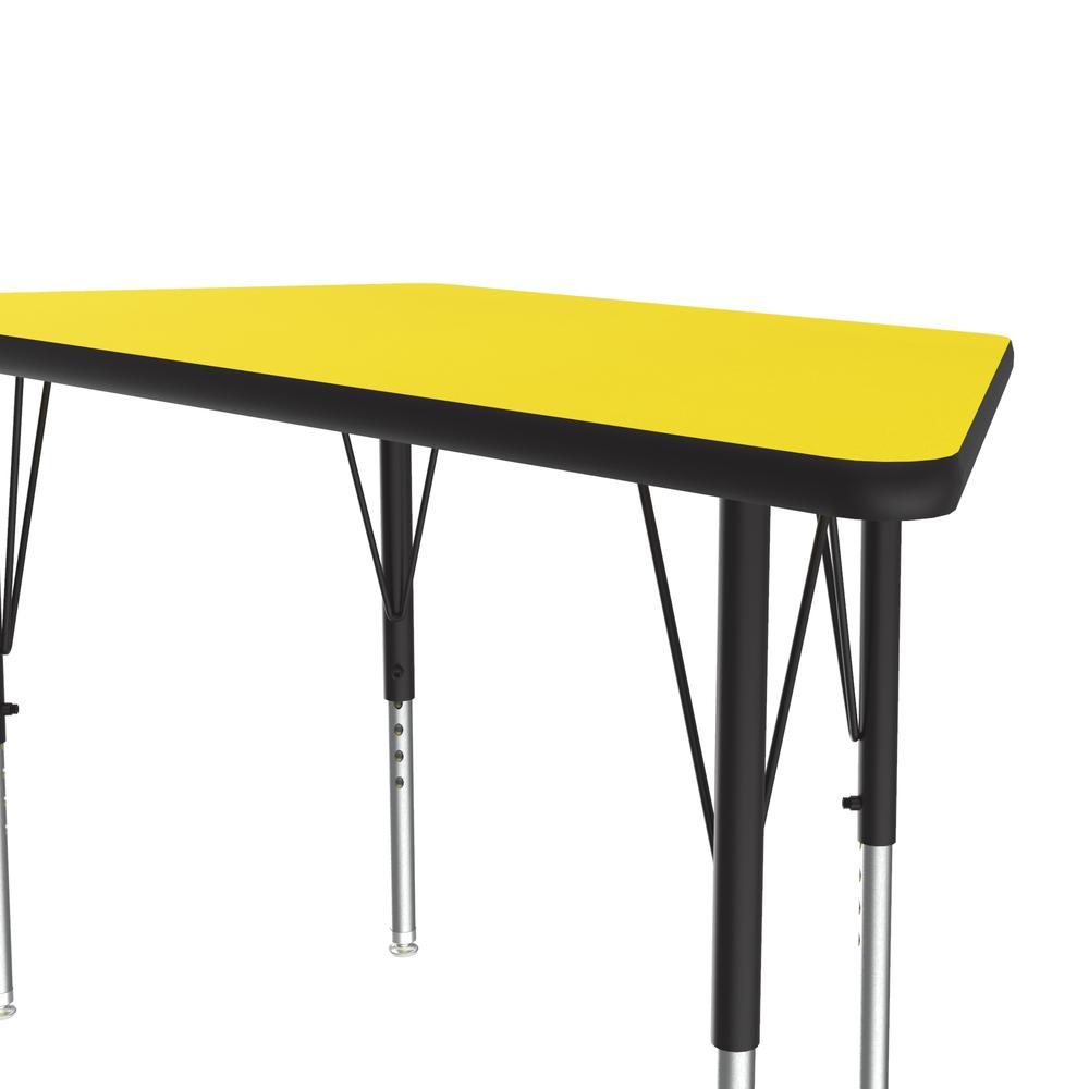 Deluxe High-Pressure Top Activity Tables 24x48", TRAPEZOID, YELLOW  BLACK/CHROME. Picture 6