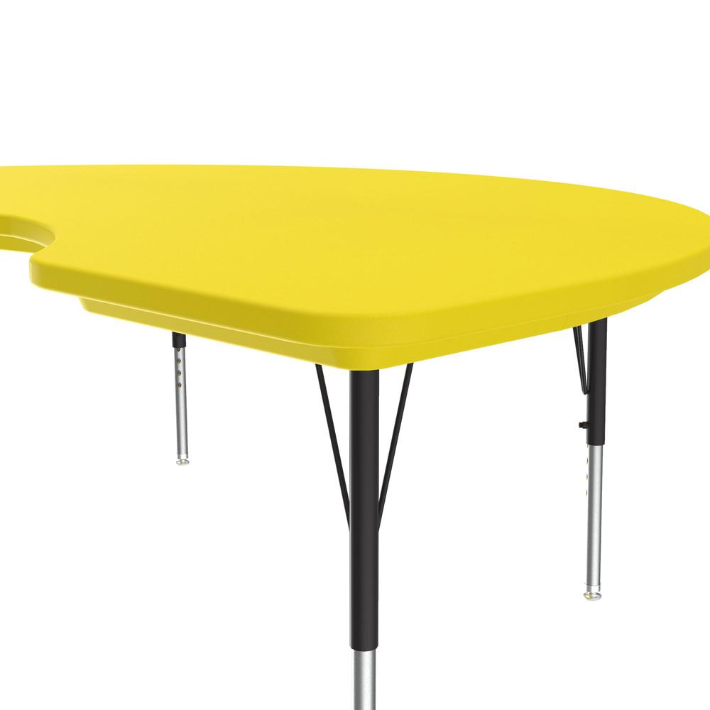Commercial Blow-Molded Plastic Top Activity Tables 48x72" KIDNEY, YELLOW , BLACK/CHROME. Picture 6