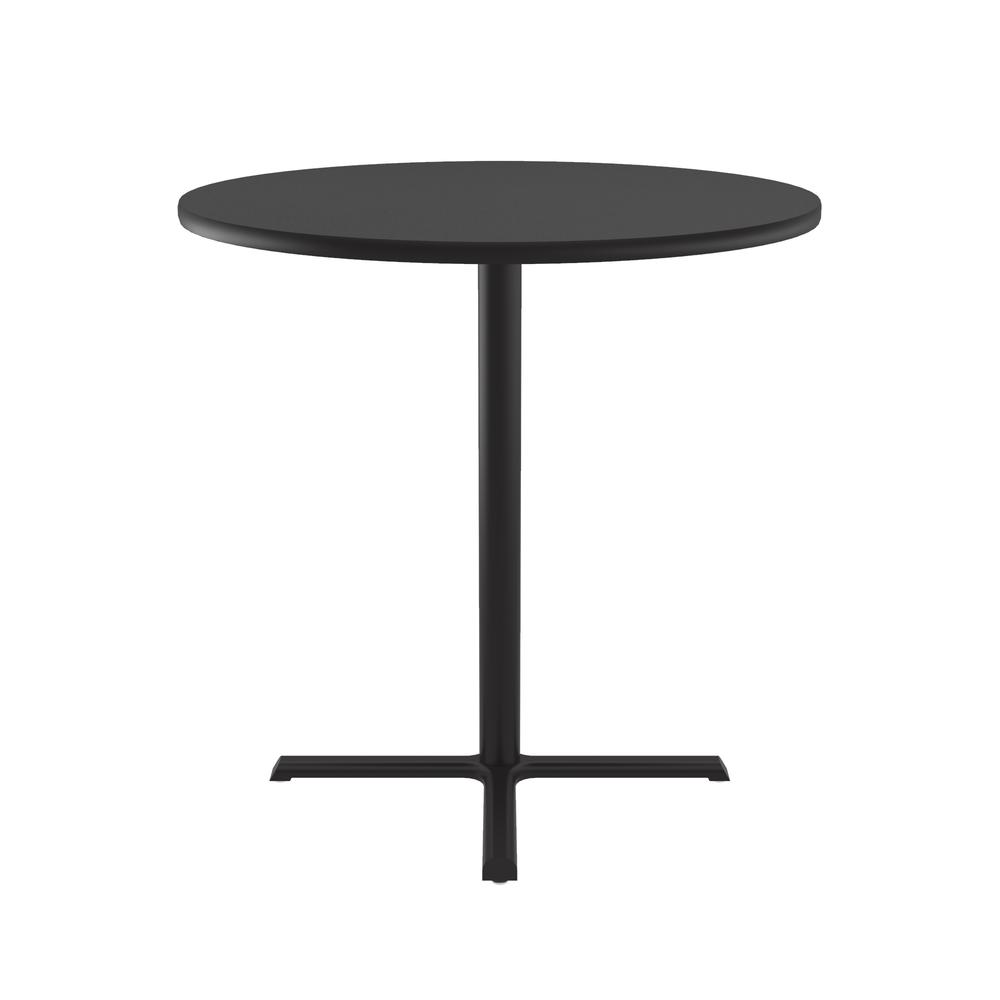 Bar Stool/Standing Height Commercial Laminate Café and Breakroom Table, 48x48", ROUND, BLACK GRANITE BLACK. Picture 8