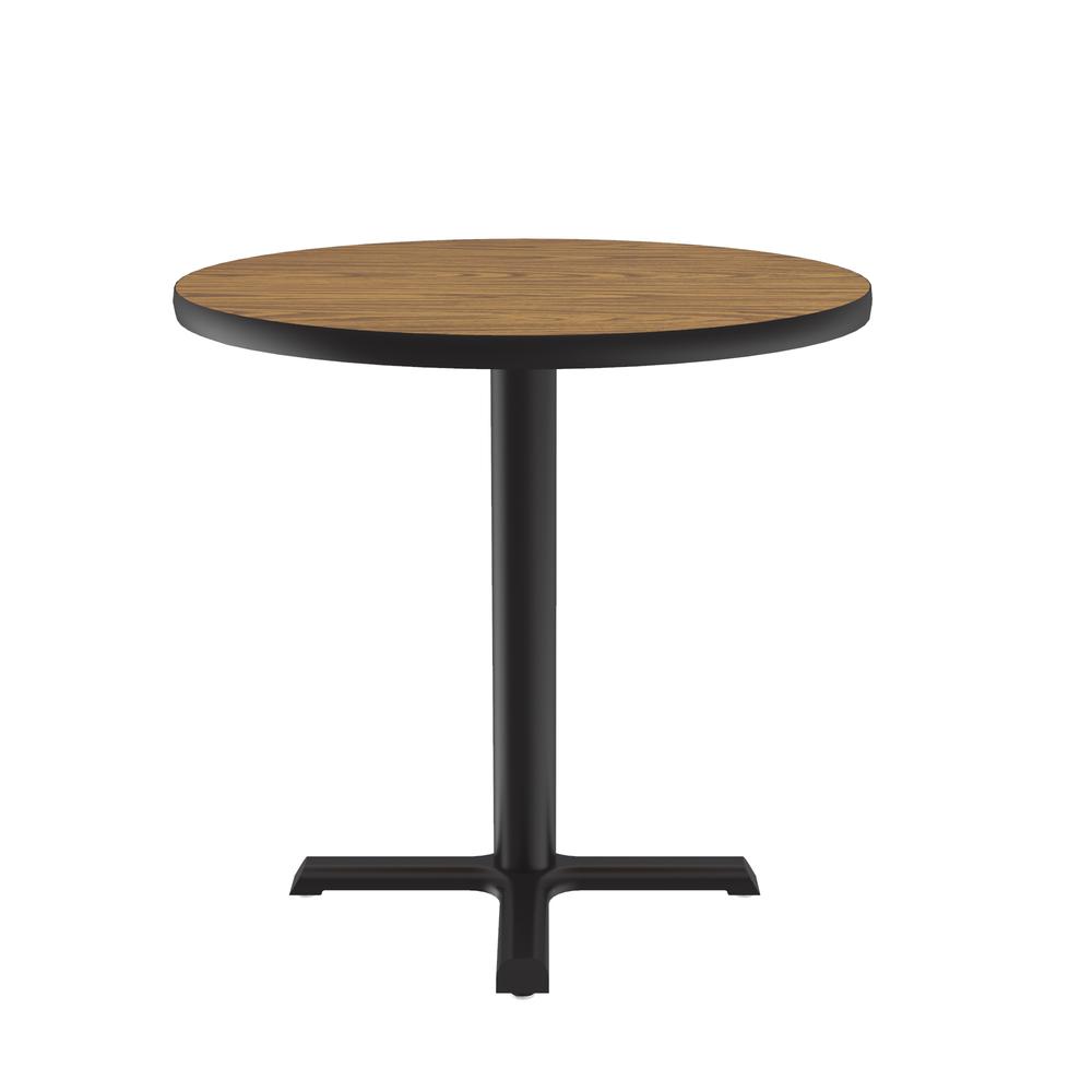 Table Height Deluxe High-Pressure Café and Breakroom Table 42x42" ROUND, MEDIUM OAK BLACK. Picture 1