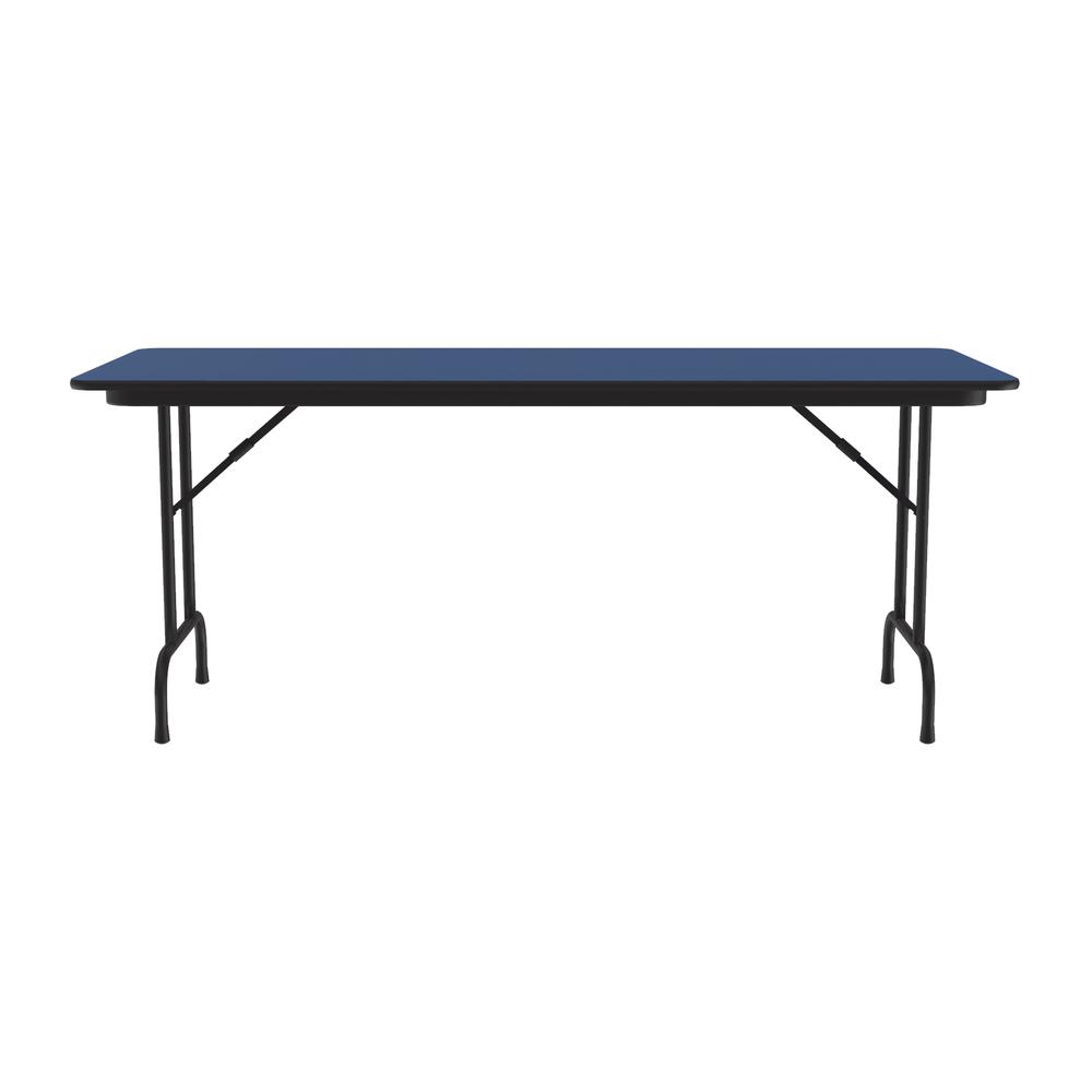 Deluxe High Pressure Top Folding Table 30x72", RECTANGULAR, BLUE, BLACK. Picture 2