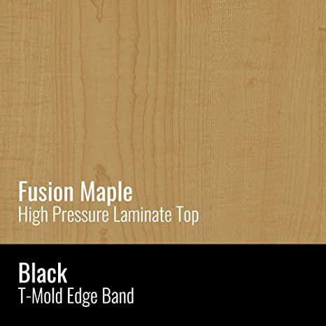Deluxe High-Pressure Top Activity Tables 30x72 RECTANGULAR, FUSION MAPLE, BLACK/CHROME. Picture 11