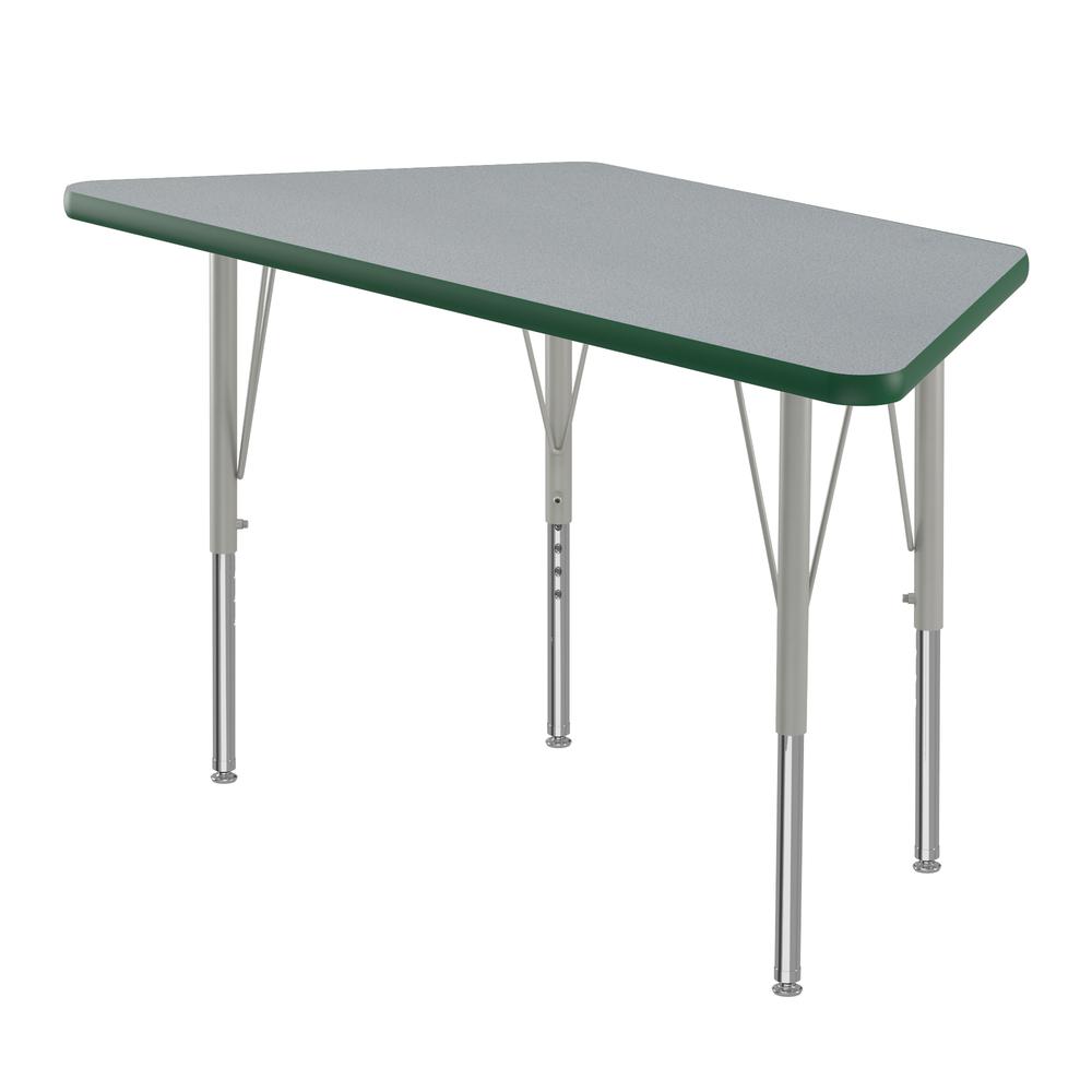 Commercial Laminate Top Activity Tables, 24x48" TRAPEZOID GRAY GRANITE, SILVER MIST. Picture 1